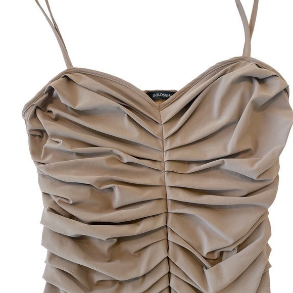 Goldsign Hutton Ruched Nude Bodysuit - Picture 6 of 11